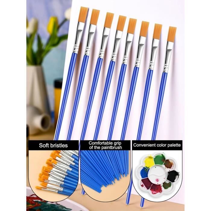 CDIYTOOL Lot De 20 Pinceaux à Dorure, 10 Tailles Différentes, Poils De