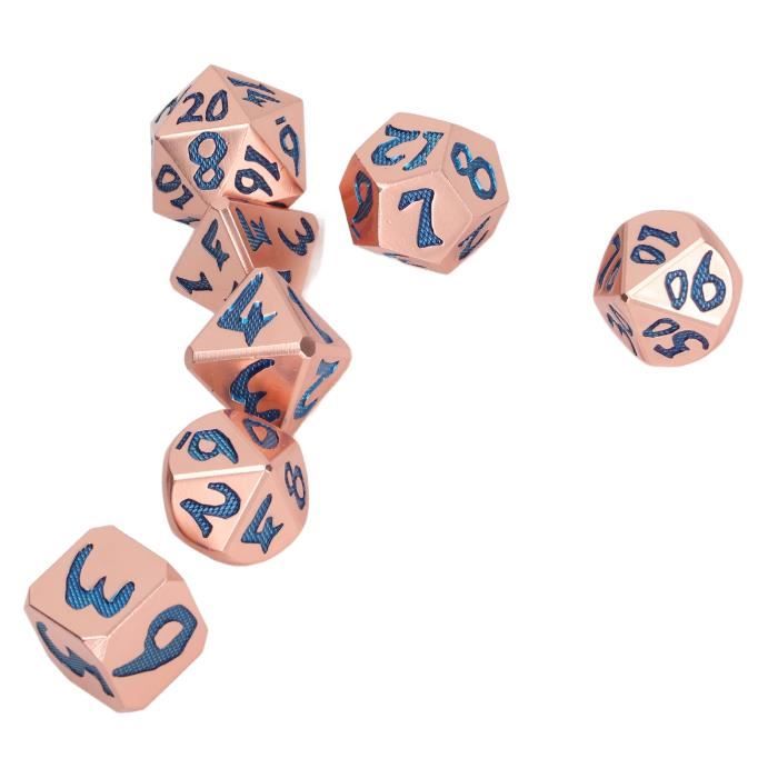 Set De Dés Métalliques Pour Donjons & Dragons (D&D) - Style Crypte/médiéval - 7 Dés Polyédriques - Pour Jeux De Rôle RPG
