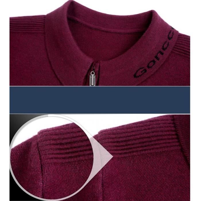 Pull Zippé Homme – Jacquard Polaire Doux | Col Montant | Coupe Baggy | Chaud & Confortable