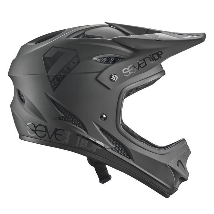 Casque VTT Seven M1 SEVEN noir mat noir brillant Champ de vision plus large 17 aerations Cdiscount Sport