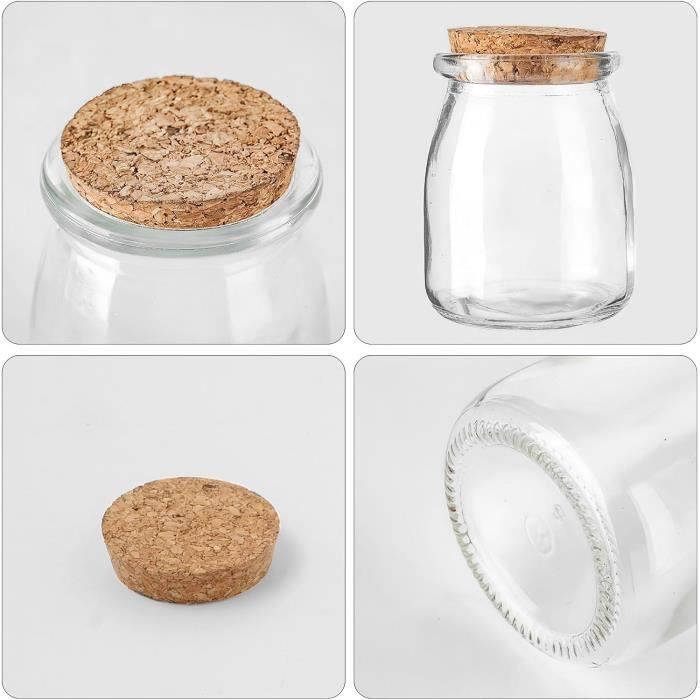12 Pots En Verre Avec Couvercle Hbazzor - 200 Ml, Sans BPA, Pour Yaourt, Dessert, Conservation