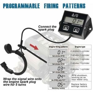 ADDLIVE Tachymètre Inductif, Tachymètre Numérique 2 Temps, Compte-Tours