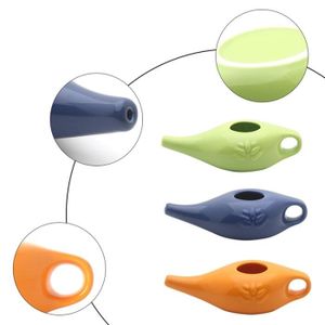 Pot Neti En Céramique Pour Lavage Nasal - 270 Ml, Avec 5 Sachets De Sel, Bleu (lavable Au Lave-vaisselle) - 1