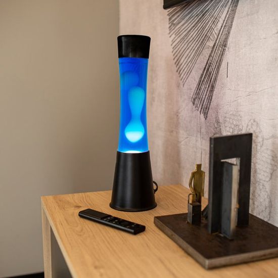 Lampe à Lave Fisura "Go With The Flow" - Rétro Orange, Base Multicolore, 40cm Avec Ampoule De Rechange