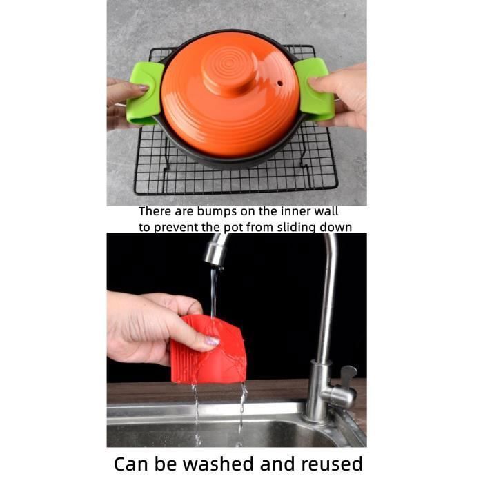 3 Paires Poignées De Casserole En Silicone Anti-Brûlure - Résistantes à La Chaleur Pour Poêles, Woks Et Fonte
