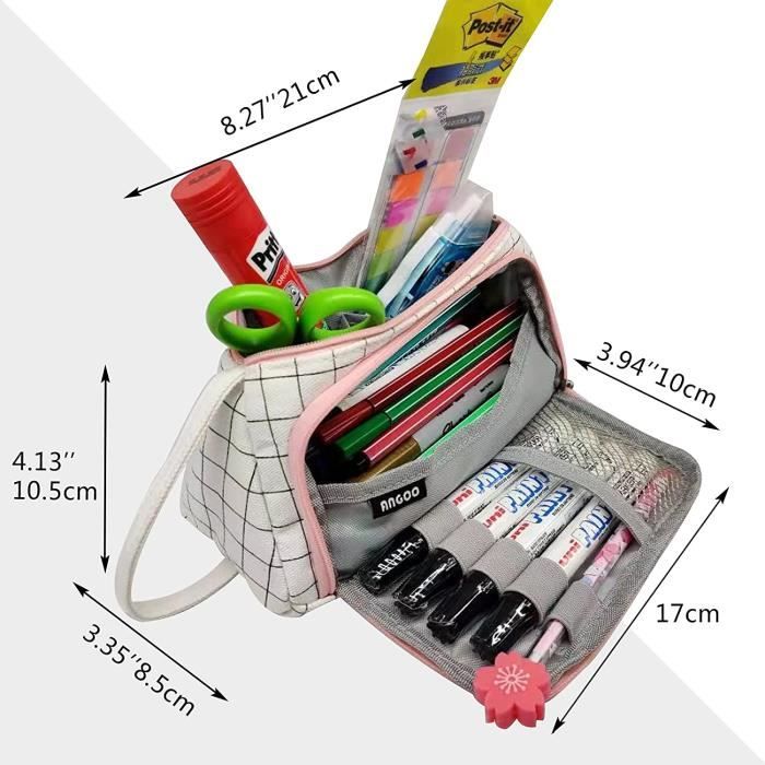 Trousse fille a crayons Grande Capacite avec 3 compartiments jolie et amusante affaire scolaire kawaii Pour college bureau colleg Cdiscount Bagagerie Maroquinerie