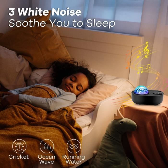 Projecteur étoiles Bluetooth Projecteur Ciel Étoilé Enfant - 15 Couleurs Bluetooth Veilleuse - Télécommande - Minuterie Décoration Chambre Bébé