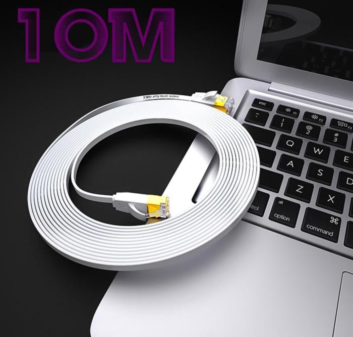 Câble Réseau Cat7 SFTP 10 Gb/s - Lot 10x 1m Blanc - RJ45 Ethernet LAN
