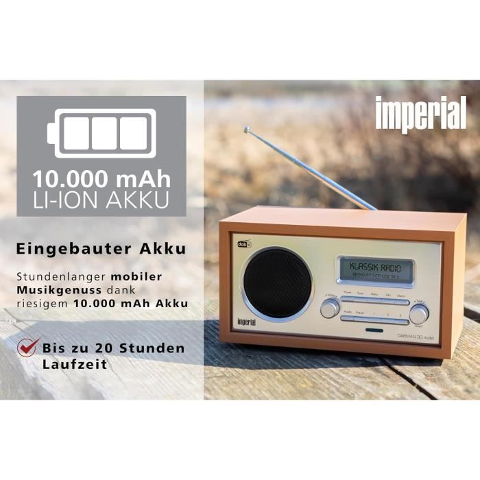 Imp DABMAN OR 1 Bk – Radio DAB+ E FM Portatile, Nera, Display LCD, Ricezione Chiara E Facile Da Usare