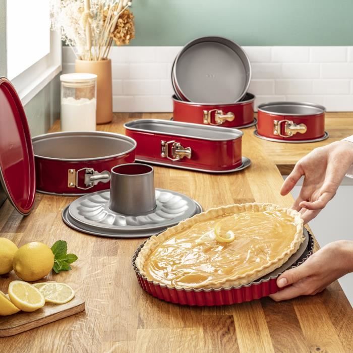 Moule à Tarte Tefal Delibake 28cm - Fond Amovible - Antiadhésif - Pour Pâtisserie Facile