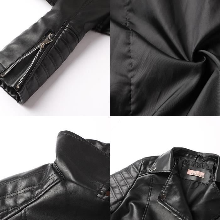 Veste Moto En Cuir Véritable Pour Femme - Slim Fit, Avec Capuche - Noir - Taille M - Neuf Avec étiquettes