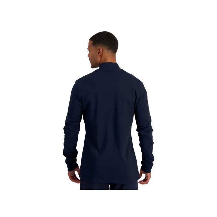 Bleu nuit, Pull à col V - Homme - Coton peigné