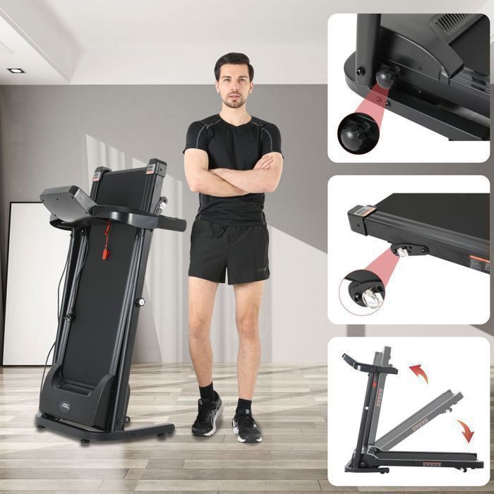Tapis De Course Novonova Pliable - Moteur 2.0HP - 12 Programmes - Écran LED - 120kg Max