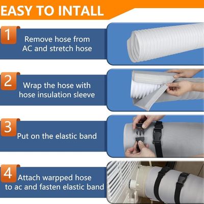 Housse De Protection Pour Tuyau De Climatiseur Extérieur - Tissu Oxford étanche Et Isolant - Longueur 183 Cm, Pour Tuyaux < 8 Cm