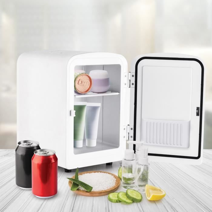 Living Enrichment Mini Réfrigérateur Portable 4 Litres 6 Canettes Pour Soins De La Peau, AC 120 V DC 12 V - Petit Réfrigérateur Pour Soins De La Peau