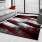 Tapis Moderne Design Salon Abstrait Sable Motif Noir Gris Rouge Blanc 200x290 Cm