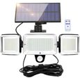 Lampe Solaire Exterieur Applique Murale Jardin Luminaire spot solaire 224 LED IP65 étanches-0