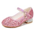 Chaussures de Princesse Rose pour Enfant - Filles et Femmes - Paillettes - Talons Hauts-0