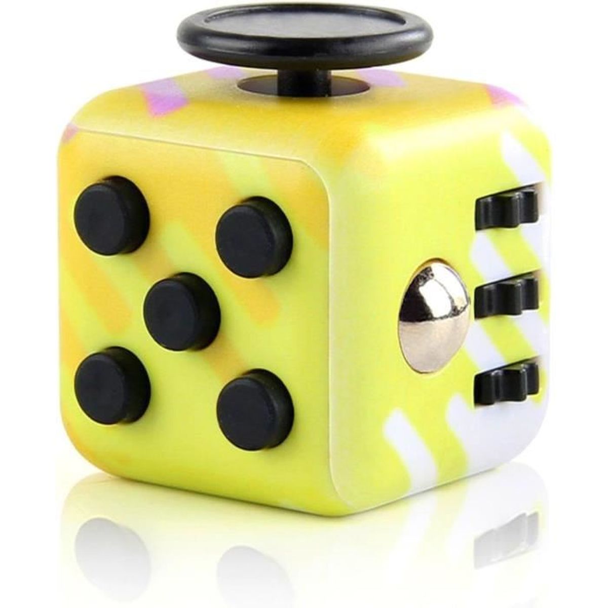 Cube AntiStress, Fidget Toy Cube Anti Stress Jouet, Jaune