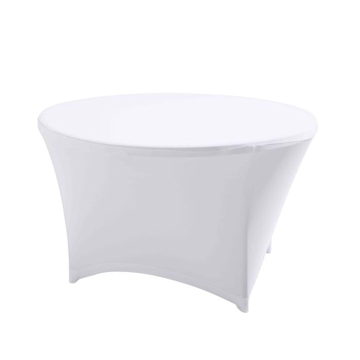 Nappe Housse De Table Ronde 150 Cm Blanche Achat Vente Nappe