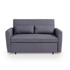 MOBILIER DECO KAYA - Canapé 2 places convertible scandinave en tissu gris foncé