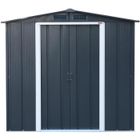 DURAMAX Abri de jardin en métal 3,68 m2 - Kit d'ancrage inclus - Gris anthracite