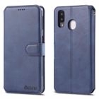MOONCASE Étui Samsung Galaxy A20e, PU Housse en Cuir Portefeuille de Protection avec Fonction Support et Languette Magnétique - Bleu