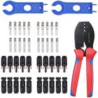 RUNFON Solaire sertisseur panneau solaire PV Câble Décapant MC4 Câblage Connecteur mâle avec pince à sertir connecteur femelle Spanner Clé