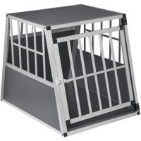 EUGAD Cage Aluminium Cage de Transport pour Chien Animal,Gris Argenté