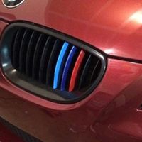 Décoration intérieure,Autocollants de calandre en Fiber de carbone pour BMW M3 M5 M6 E46 E39 E60 E90 M, rayures puissantes,