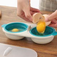 Braconnier d'oeufs Micro-ondes pochoir à œufs de qualité alimentaire Double tasse chaudière à œufs ustensiles de cuisine-LAI