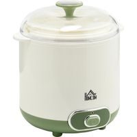Yaourtière 20 W - machine à yaourt électrique - 2 récipients 1,5 L, panier filtre inclus  - PP blanc vert
