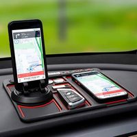 AL06816-A -Tapis de tableau de bord de voiture antidérapant multifonctionnel avec support de téléphone et disque numérique