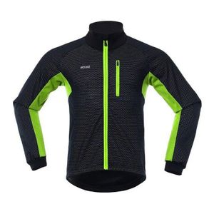 VESTE DE CYCLISTE veste de cyclisme en polaire pour hommes,vêtement de vélo thermique,coupe-vent,imperméable,manteau réfléchissant- 20A green[B]