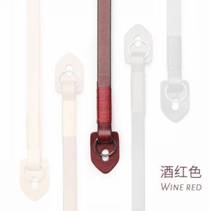 SANGLE - DRAGONNE Vin rouge-sangle pour appareil photo en cuir vérit