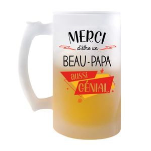 Verre à bière - Cidre Chope Merci Beau-Papa Génial | Verre à bière Pinte