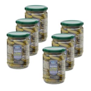 CORNICHONS OLIVES diamir - Lot 6x Cornichons au vinaigre goût anchois - Bocal 420g