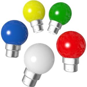 AMPOULE - LED Lot de 5 ampoules LED bleues blanches rouges vertes jaunes B22 Incassables