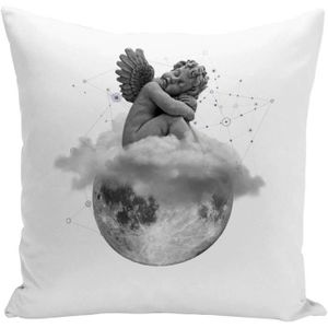 COUSSIN Coussin 40X40 Cm Ange De La Lune Collage Art Surré