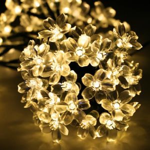 GUIRLANDE D'EXTÉRIEUR ICOCO 6.3M extérieur solaire guirlande lumineuse fée fleur 50 led décoration pour Noël fête - blanc chaud