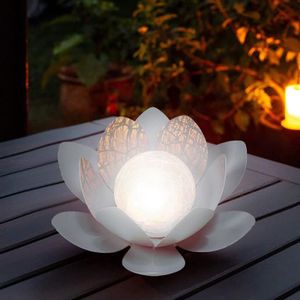 DÉCORATION LUMINEUSE Lumière de lotus extérieure solaire, avec lumière 