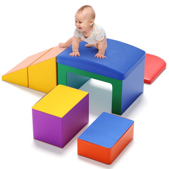 Parcours De Motricité Bébé - 6 Pièces En Mousse Douce, Escalade, Empilage, Jeux éducatifs 1 An+