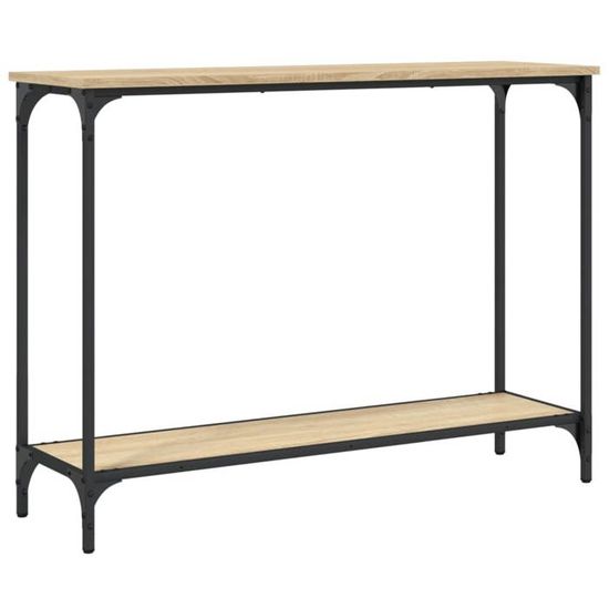 Table Console Entrée Scandinave Rotin Tissé – Pin Naturel & MDF, 80x30x77,5 Cm – Rangement Chic Petit Espace