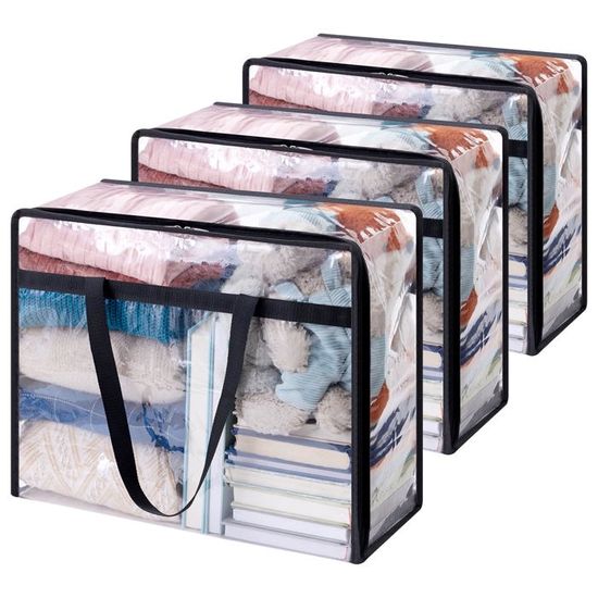 Lot De 10 Grands Sacs De Rangeent En Plastique Transparent Pour