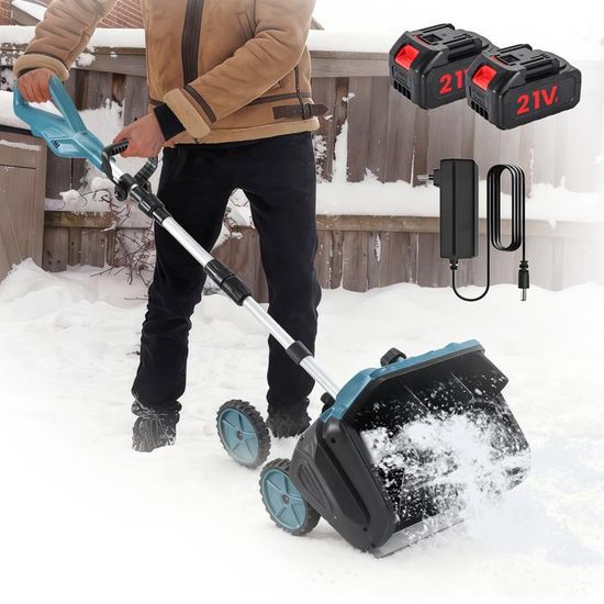 Fraise à Neige Sans Fil 21V - Pelle Électrique, Largeur 28 Cm, Jet Jusqu’à 8 M | Batterie Incluse, Poignée Réglable, Léger - 3