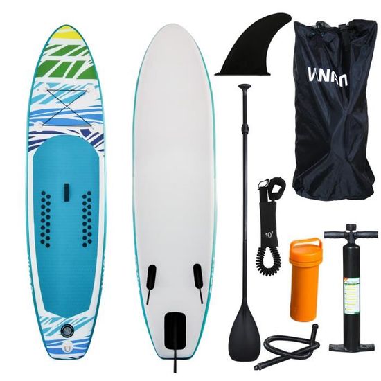 Hengda Planche de Surf Gonflable,Stand Up Paddle avec Sac à Dos,Pompe etPagaie Réglable , pour Surf, Natation, Spa, 305cm