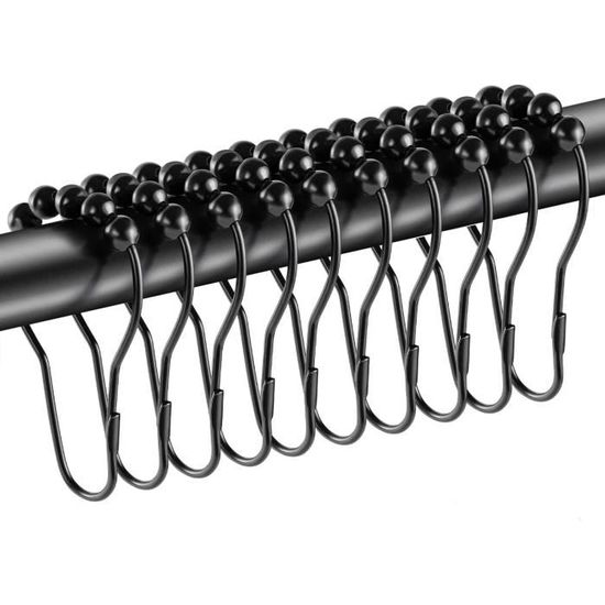 Anneaux De Crochet De Rideau De Douche, Anneaux De Crochet De Rideau De Douche Antirouille Ensemble De 12 Crochets En Nickel 97523966
