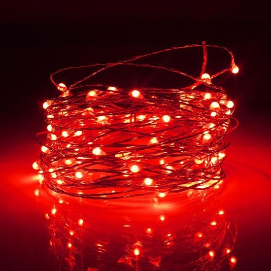 10m IP67 USB LED Guirlande Lumineuse Graine Beam String Cable Cuivre Noël Mariage Rouge