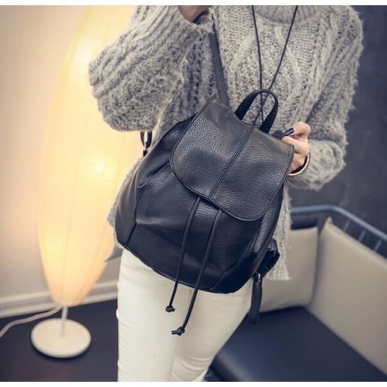Sac à Dos En PU Cuir Pour Femme - Élégant Anti-vol Multipoche Léger - Bureau École Voyage