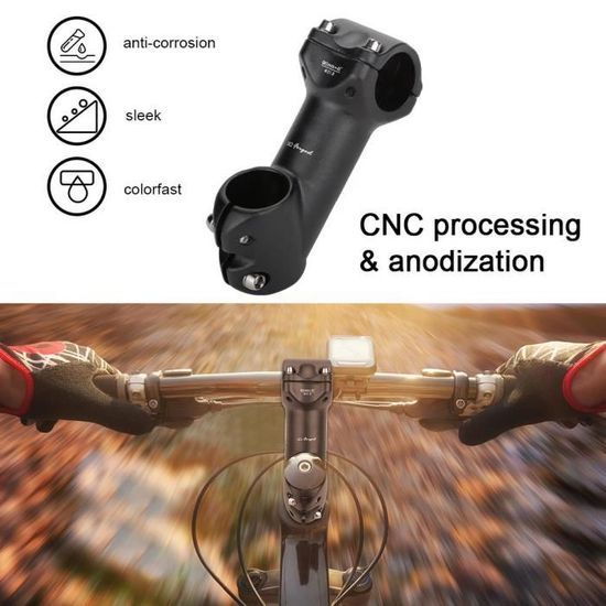 Potence de vélo de route argentée pour VTT 31,8 x 80 mm pour fourche